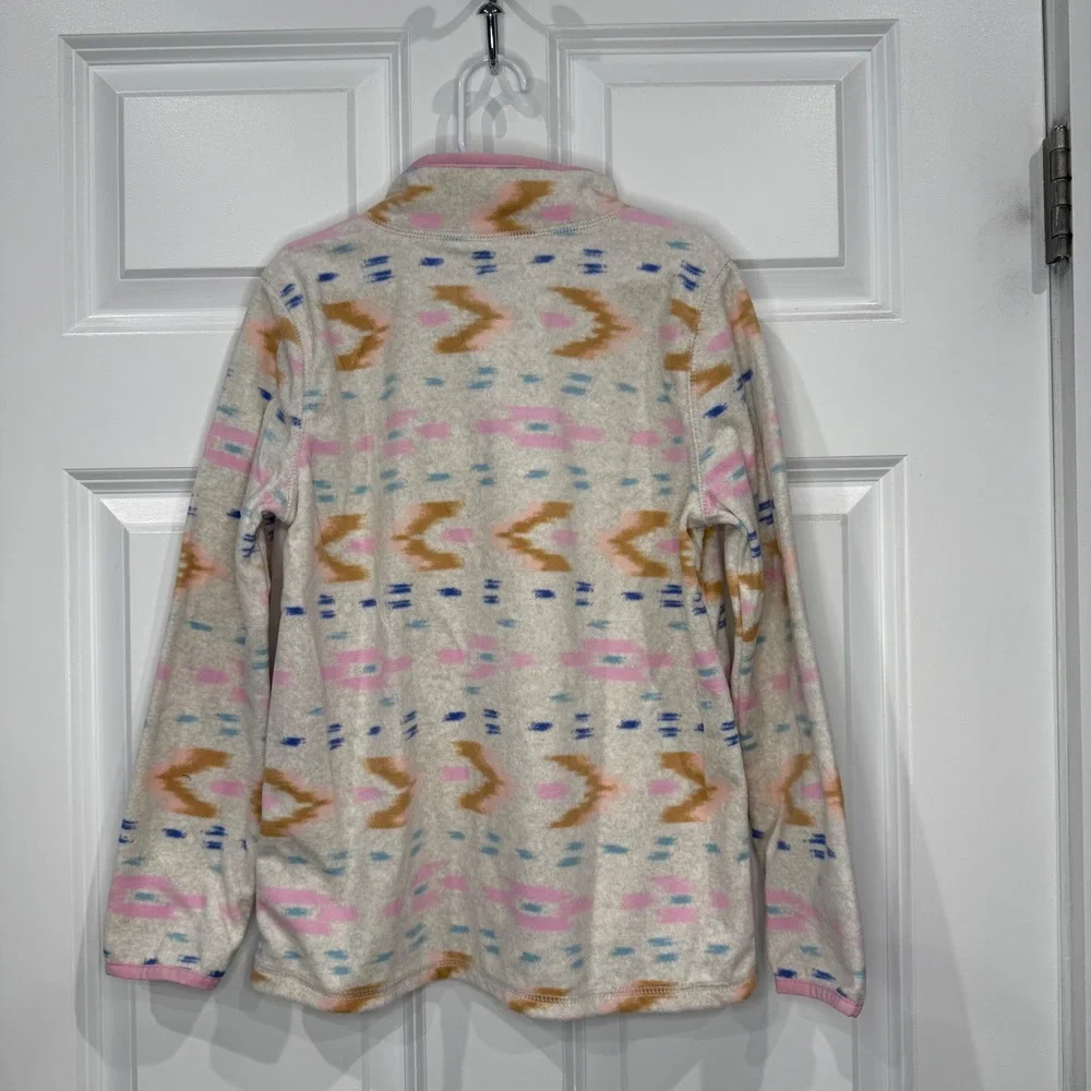 OshKosh Bgosh Girls Fleece Quarter Zip Pullover Tribal Print‎ Size 10